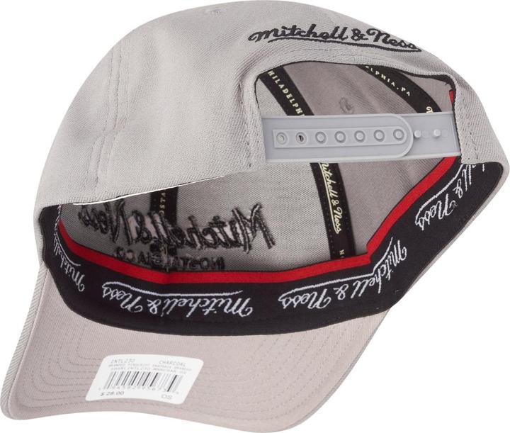 Actual product image Mitchell & Ness Stretch Snapback Cap PINSCRIPT Logo charcoal