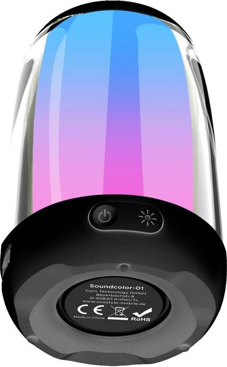 Actual product image Onestyle Soundcolor-01 Bluetooth® speaker black, multi-colour (5 h, Rechargeable battery operated)