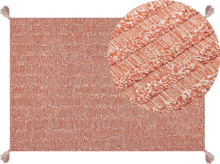 Actual product image Beliani Carpet cotton orange 140 x 200 cm short pile MUGLA (140 x 200 cm)
