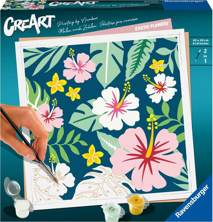 Productafbeelding Ravensburger CreArt - Schilderen op nummer 23729 - Exotische bloemen - vanaf 12 jaar