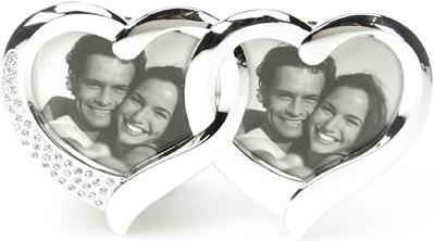 Actual product image Nordisk Design Heart with rhinestones, 7.5x8 cm, silver-plated, tarnish-protected