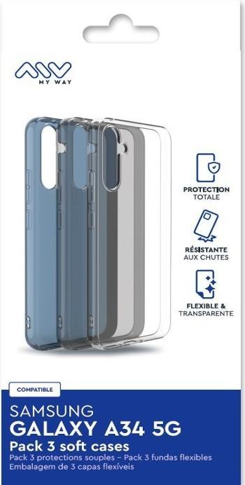 Actual product image My Way Pack of 3 cases for Samsung Galaxy A34 5G Series (Samsung Galaxy A34 5G)