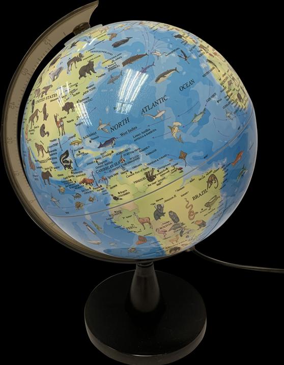 Productafbeelding Tele Wereldbol met dieren en licht 20 cm (TY6190) (20 cm)