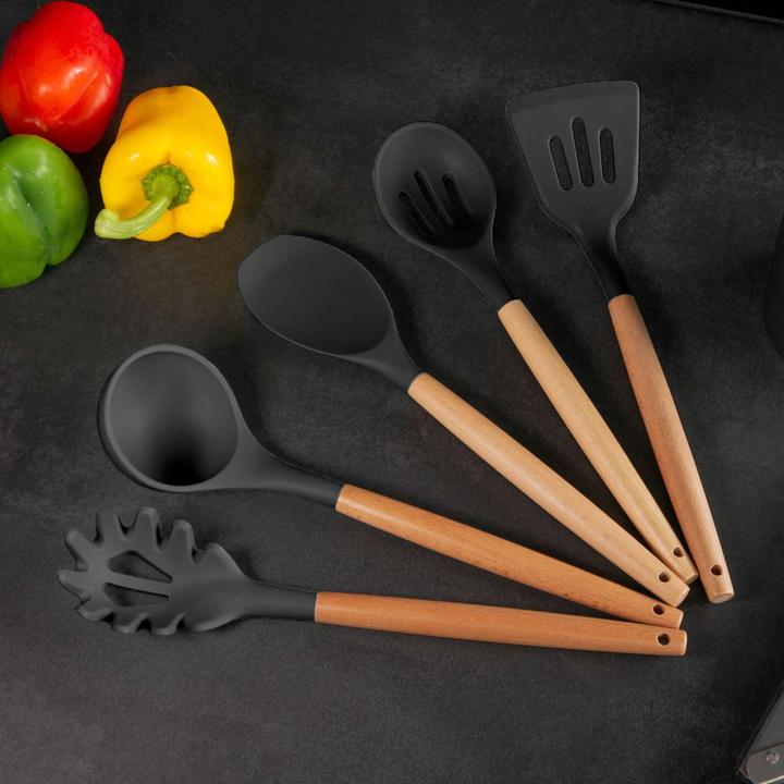 Actual product image Intirilife 12-piece kitchen utensil set with tongs whisk spatula