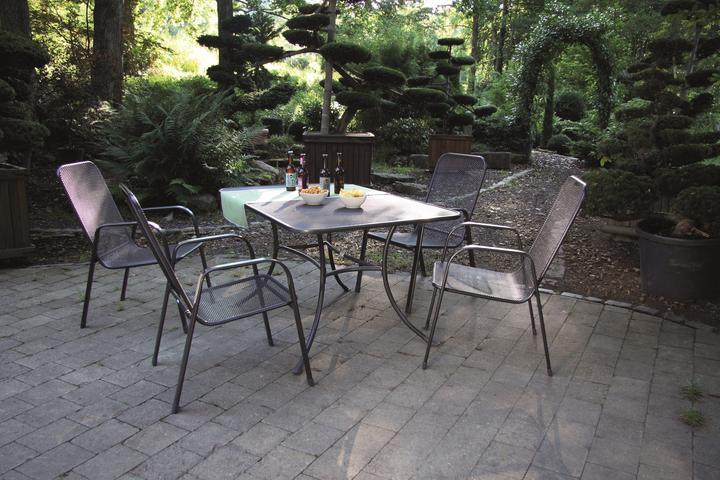 Produktbild Acamp Set 4x ASTOR Stapelsessel + 1x STRADA Tisch Streckmetall (145 cm)