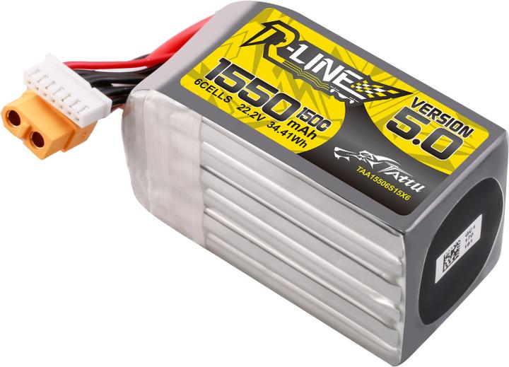 Actual product image Dronefactory Tattu R-Line Version 5.0 1550mAh 22.2V 150C 6S1P XT60 (22.20 V, 1550 mAh)