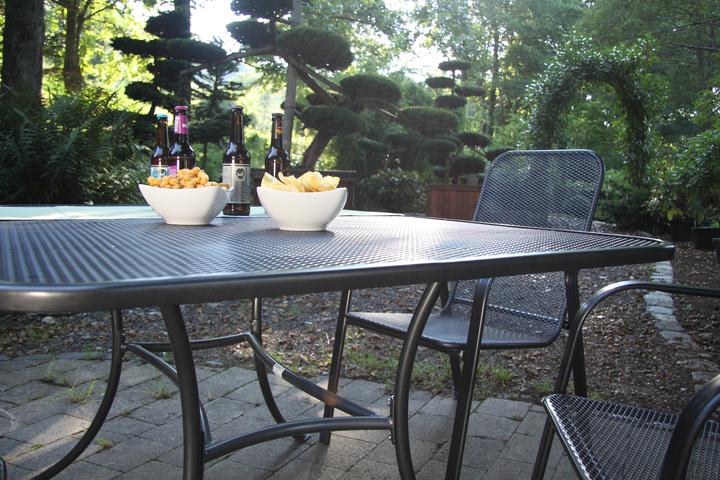 Produktbild Acamp Set 4x ASTOR Stapelsessel + 1x STRADA Tisch Streckmetall (145 cm)
