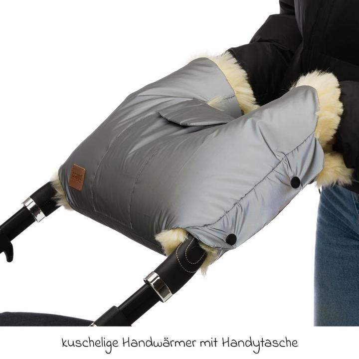 Actual product image Fillikid Fusssäcke für Kinderwagen & Buggys Lammfell-Handwärmer Nyby Reflect mit reflektierendem