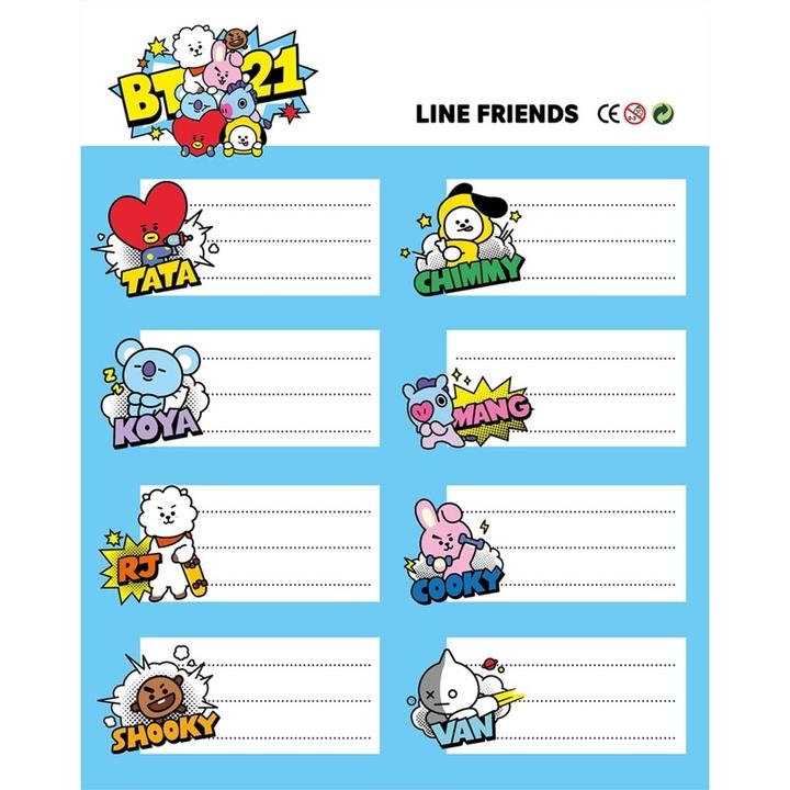 Actual product image Line Friends BT21 - Set of 16 stickers for notebooks/books