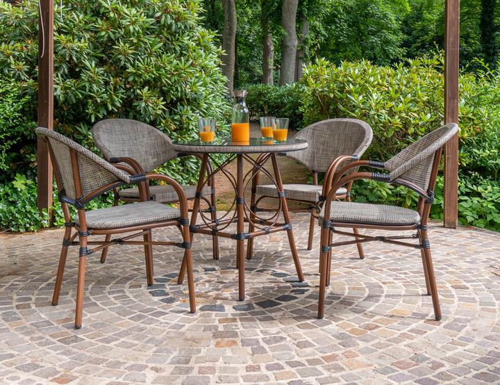 Produktbild Acamp Set 4x MAUI Sessel + 1x MAUI Tisch Ø 70cm (70 cm)