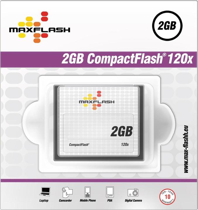 Produktbild MaxFlash CF Card 2GB, 120x (2 GB, CF)