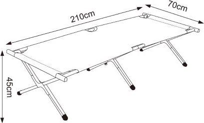 Actual product image VCM Aluminium camping bed Camp bed 210cm Tosali L