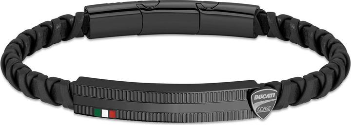 Ducati Incrocio Armband (22 cm, Edelstahl, Leder)