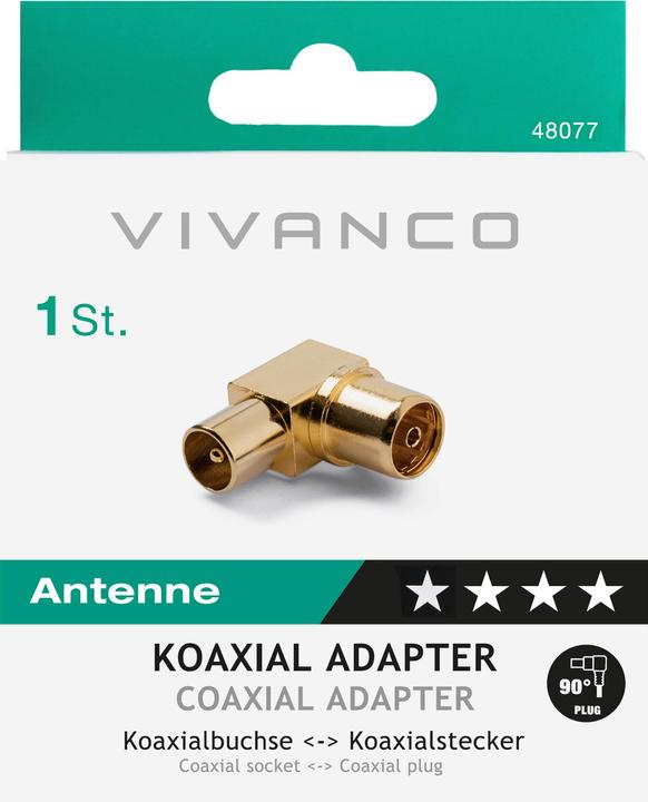 Immagine prodotto Vivanco Adattatore angolare coassiale (Spine e connettori)
