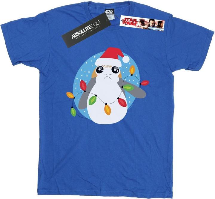Star Wars The Last Jedi Porg Christmas Lights TShirt Jungen