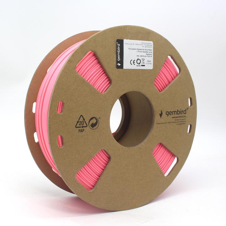 Actual product image Gembird Filament cassette PLA narrow spool (PLA, 1.75 mm, 1000 g, Rose)