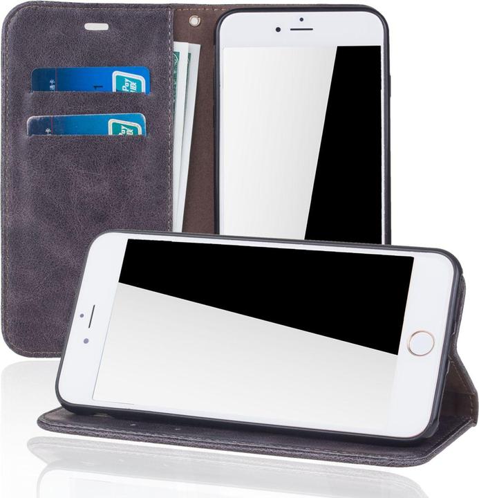 Actual product image König Design Apple IPhone 7 Plus / 8 Plus Case Mobile Cover Protection Flip Case Grey (Apple iPhone 7 Plus)