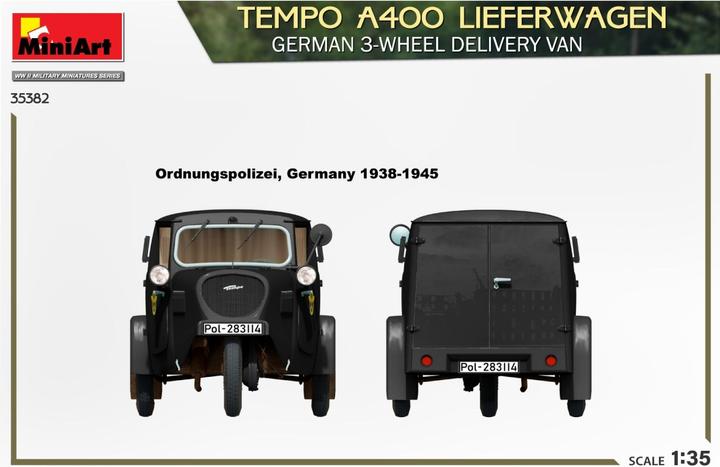 Produktbild Mini art Tempo A400 Lieferwagen. German 3-Wheel Delivery Van