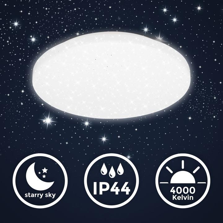Produktbild B.K.Licht LED-Deckenleuchte, Sternenhimmel weiss, IP44 (1300 lm)