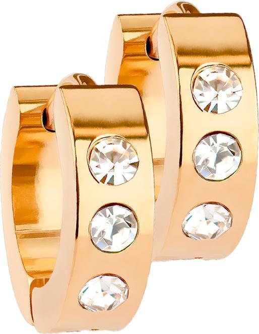 Immagine prodotto Star Piercing Ohrring zum Klappen rosegold mit 3 Kristalle (senza ottone, Acciaio chirurgico 316L)