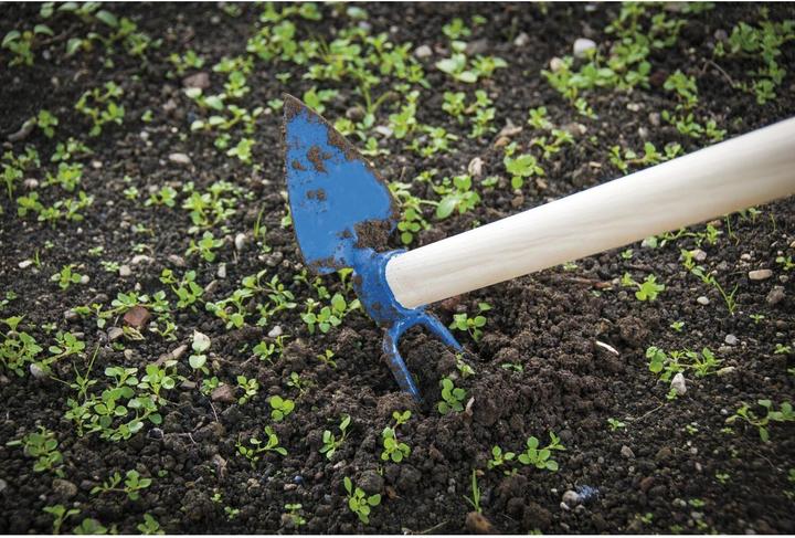 Actual product image Sonneck Snail hoe wide blade with 2 prongs with handle