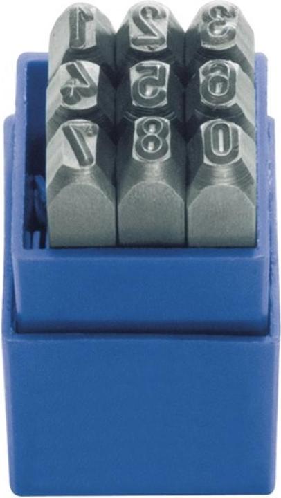 Actual product image Kukko Number punch set 328 9-part numbers 0-9 character height 6 mm in plastic box