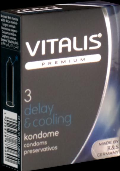 Produktbild Vitalis PREMIUM «Delay & Cooling» 3 verzögernde Kondome mit erregendem Kälte-Effekt (3 Stk.)