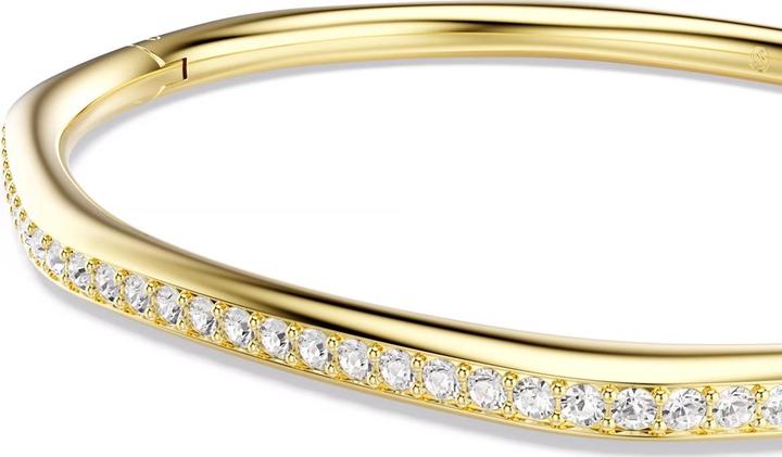 Immagine prodotto Swarovski Dextera Armreif Achteckform Rundschliff Weiss Goldlegierungsschicht (17 cm, Metallo Swarovski)