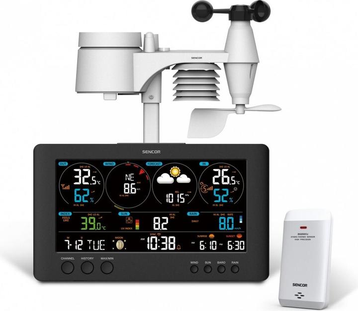 Image du produit Sencor Station WiFi professionnelle METEO SWS 12500 avec écran LCD, couleur 21,4 cm