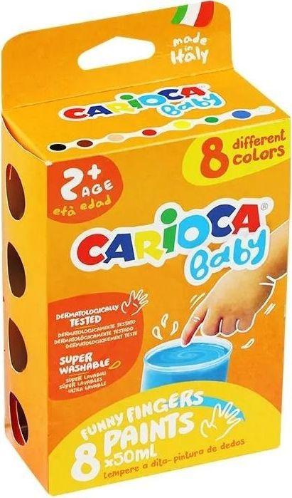 Produktbild Carioca Temperafarben zum Fingermalen 8 Farben (Mehrfarbig, 50 ml)