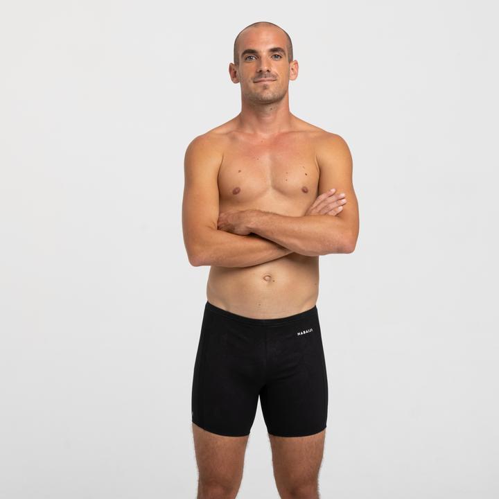 Actual product image Nabaiji Long swimming boxers Yoko Geol emboss black (M, L)
