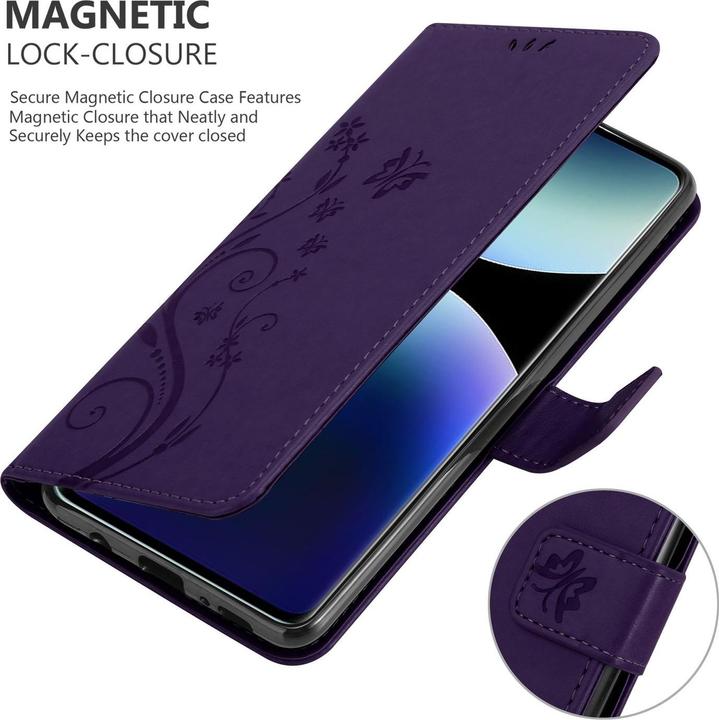 Produktbild Cadorabo Hülle für Xiaomi RedMi Note 14 Pro Plus 5G mit Blumen Muster (Xiaomi Redmi Note 14 Pro 5G)