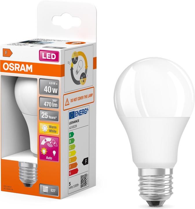 Produktbild Osram Led Daylight Sensor Classic A (E27, 6 W, 470 lm, 1 x, G)