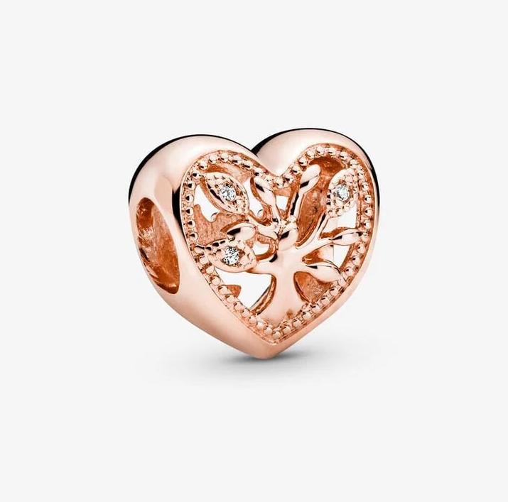 Image du produit Pandora Rose Family Tree Heart (Avec pierre(s), Argent 925, Plaqué or rose)
