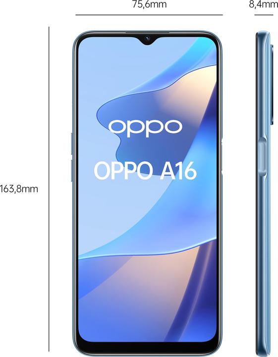 Immagine prodotto OPPO A16 (32 GB, Blu perla, 6.52", Doppia SIM, 13 Mpx, 4G)