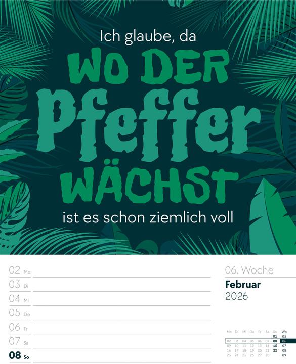 Produktbild Klartext Sprüchekalender - Wochenplaner Kalender 2026 (25 x 33 cm, Harter Einband, Deutsch)