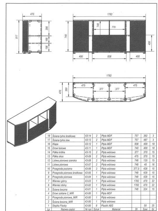 Valori nutrizionali e ingredienti Cama Cassettiera MICHELLE 178x35-47xH82 nero/rovere vichingo (178 x 47 x 82 cm)