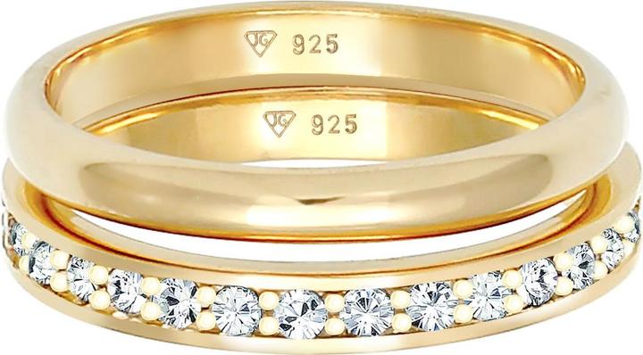 Image du produit Elli anneau cristaux Memoire Bandring Basic 2er Set 925 Silver (52, Argent 925)