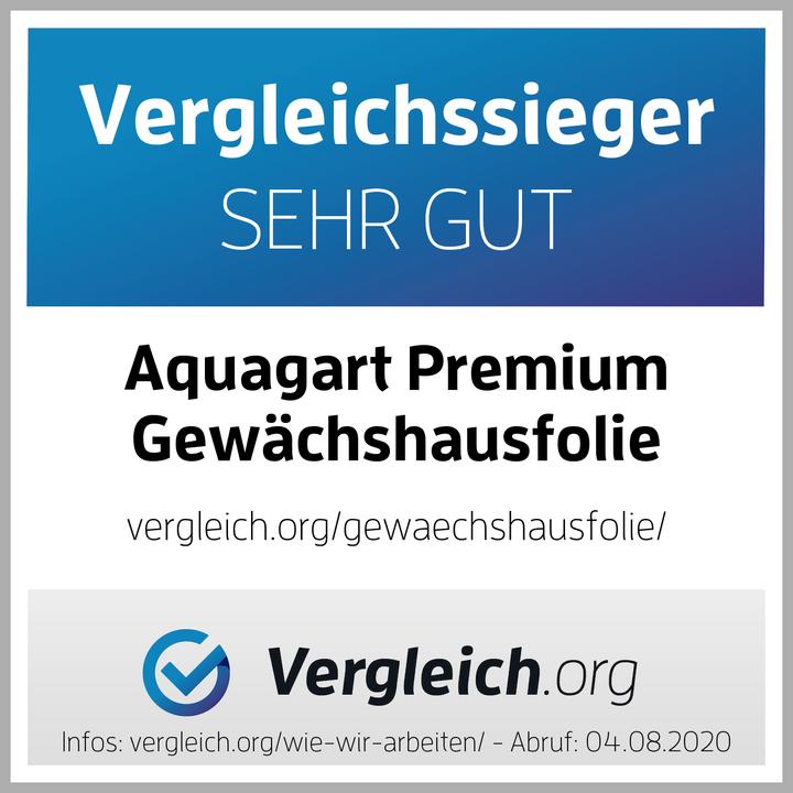 Energie-Label Aquagart 20m Gartenfolie Gewächshausfolie UV 5 Frühbeetfolie Treibhausfolie 6m breit