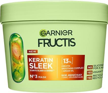 Garnier Fructis Keratin Sleek Mask For Dry And Frizzy Hair - 370 Ml (370 ml)