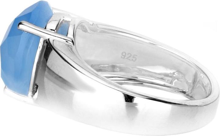 Produktbild Xen Ring mit Chalcedon dyed blue 925 Sterlingsilber rhodiniert (56, 925 Silber)