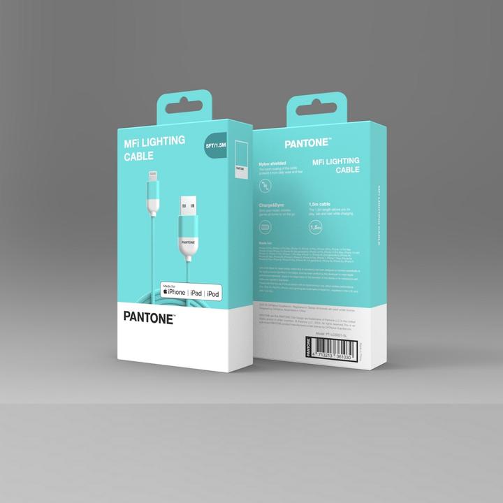 Produktbild Celly PT-LCS001-5L Mobiltelefonkabel Cyan 1,5 m USB A Lightning (1.50 m, USB 3.0)