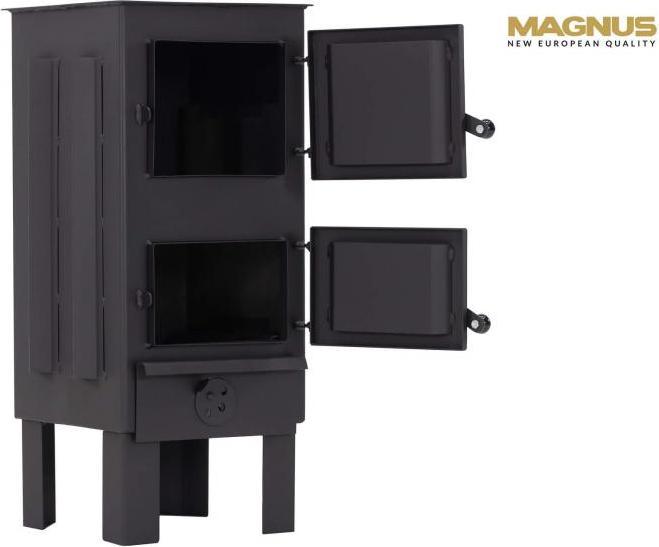 Image du produit Markone Magnus Poêle à bois avec briques réfractaires GT9 noir Four pour atelier
