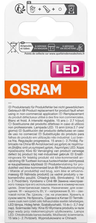 Actual product image Osram Led Retrofit Classic P (E14, 6.50 W, 806 lm, 1 x, E)