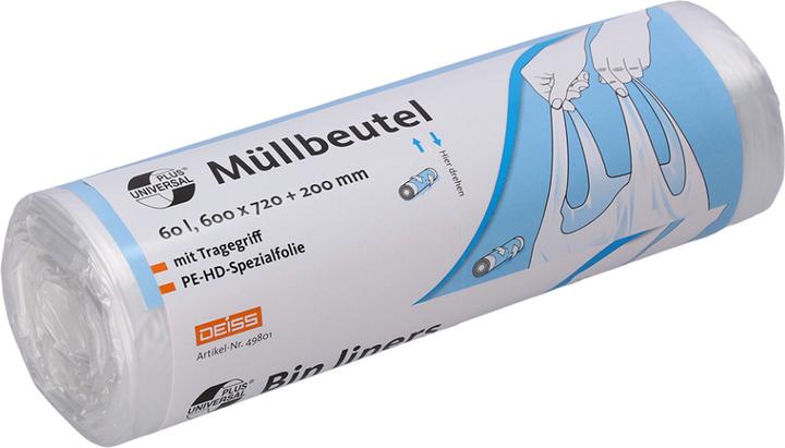 Universal Plus Bin liner 60.0 l transparent 9 µm, 1 pc. (20 x, 60 l)