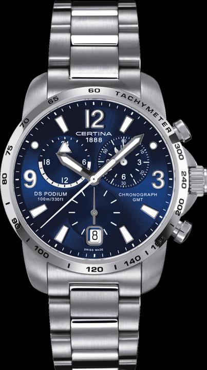Certina DS Podium Cronografo GMT (Orologio da polso analogico, Fatto in Svizzera, 42 mm)