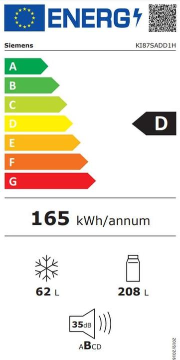 Energie-Label Siemens Einbau-Kühl-Gefrierkombination (270 l)