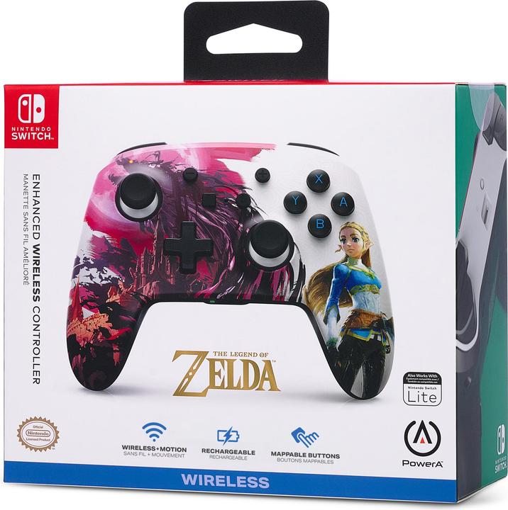 Image du produit PowerA Manette Switch sans fil améliorée - Zelda Blood Moon (rose/blanc) (Switch Lite, Switch)