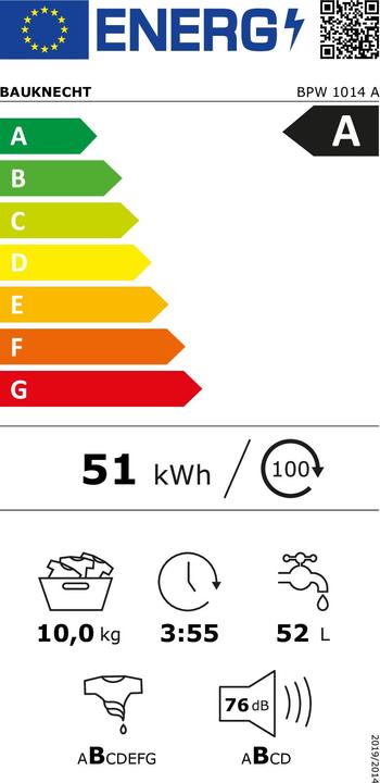 Energie-Label Bauknecht BPW 1014 A (10 kg, Links)