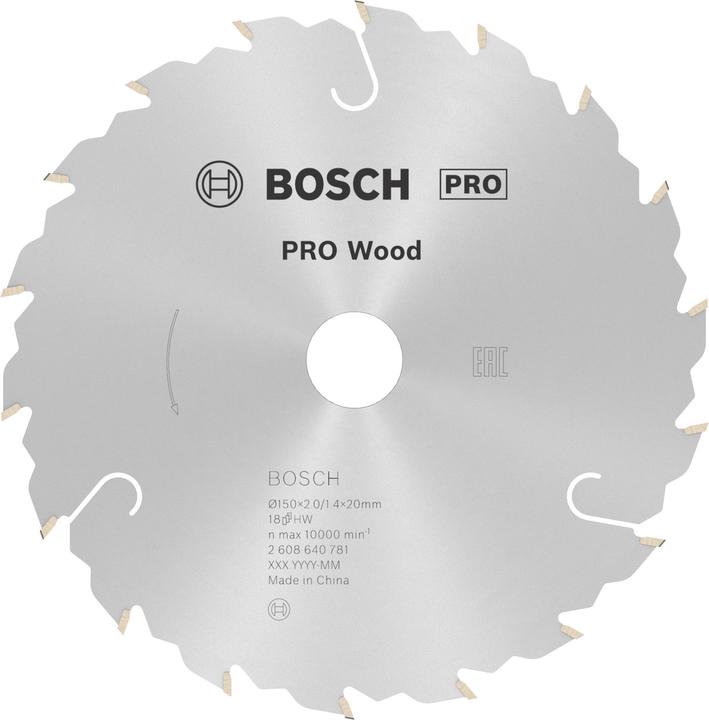 Produktbild Bosch Professional Zubehör PRO Wood Kreissägeblatt, 150 x 2 x 20 mm